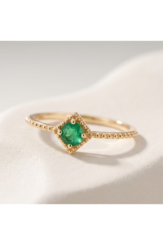 Bague - Or jaune et émeraude