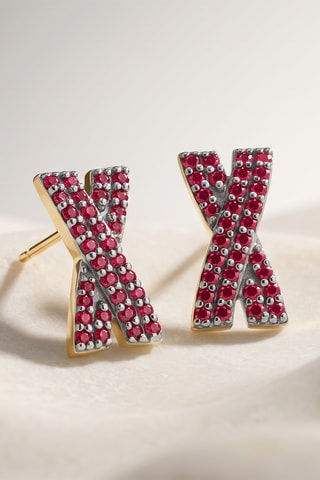 Puces - Or jaune et rubis