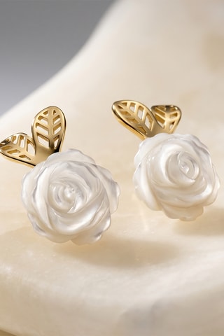 Boucles d'oreilles - Or jaune et nacre