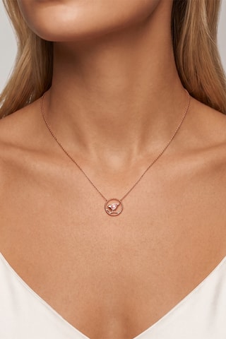 Collier - Or rose, diamant et quartz rose