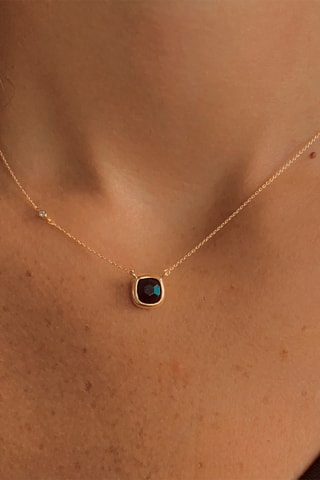 Collier - Or jaune, diamant et tanzanite