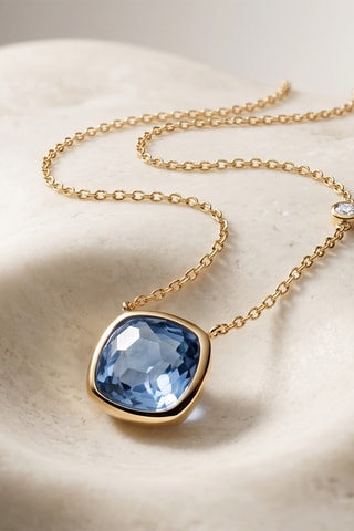 Collier - Or jaune, diamant et tanzanite