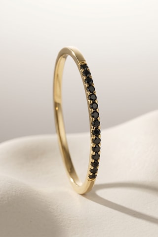 Bague - Or jaune et diamants noirs