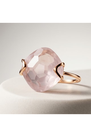 Bague - Or rose et quartz rose