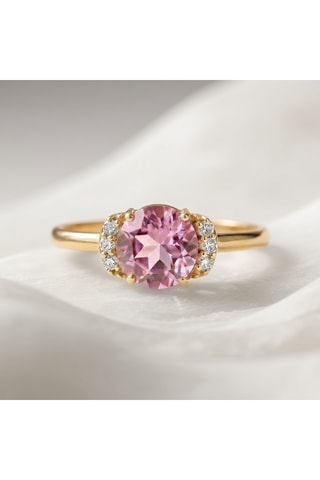 Bague - Or jaune, argent, diamants et améthyste