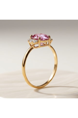 Bague - Or jaune, argent, diamants et améthyste