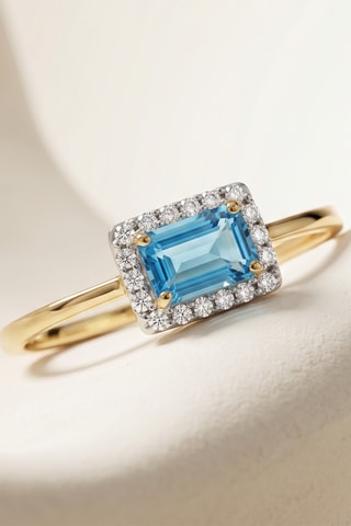 Bague - Or jaune et topazes