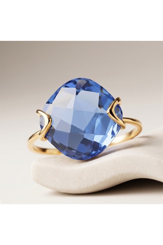 Bague - Or jaune et quartz