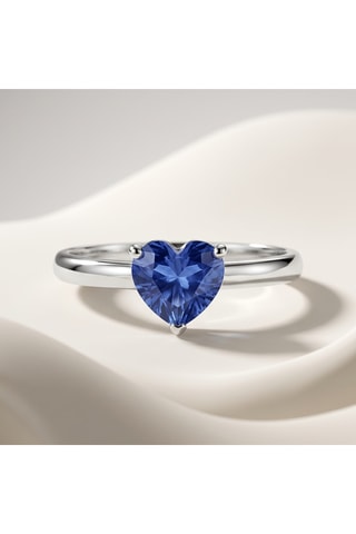 Bague - Or blanc et saphir