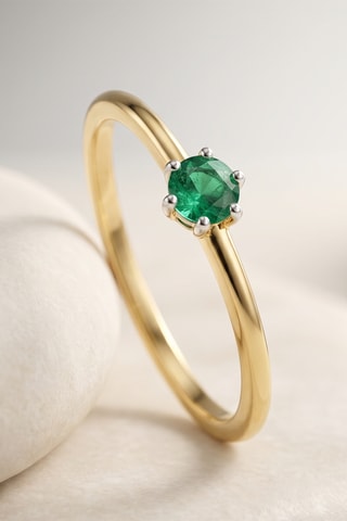 Bague - Or jaune et émeraude