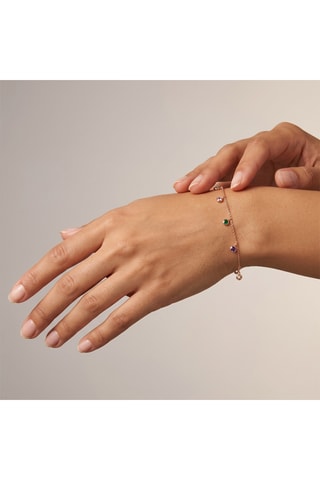 Bracelet - Or rose - Topaze, quartz, onyx, améthyste et citrine
