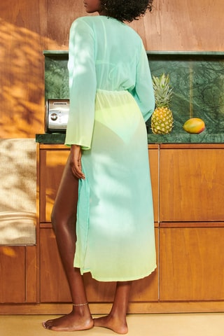Déshabillé tie and dye Laguniz Ombriz - Vert d’eau