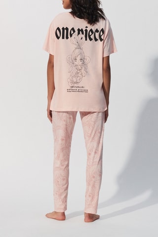 T-shirt de pyjama Shirahoshi One Piece en coton biologique - Rose - Undiz