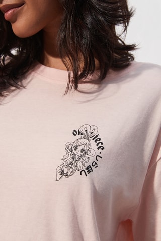 T-shirt de pyjama Shirahoshi One Piece en coton biologique - Rose - Undiz