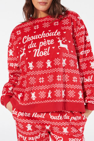 Sweat en velours Chouchoutiz - Rouge