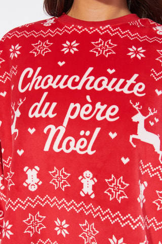 Sweat en velours Chouchoutiz - Rouge