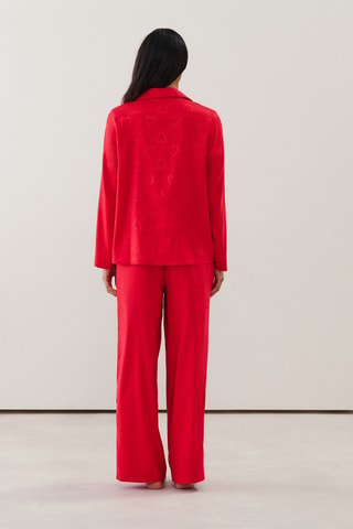 Pantalon droit de pyjama Lanaiz - Rouge