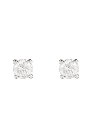 Puces Single diamond - Or blanc et diamants