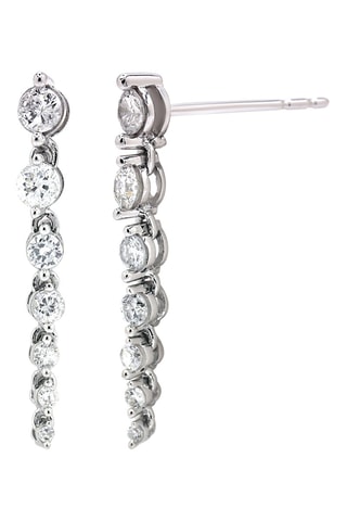 Boucles d'oreilles Ricochets - Or blanc et diamants