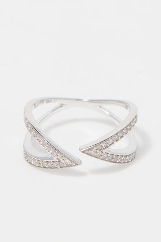 Bague Carla décalé Or blanc et diamants