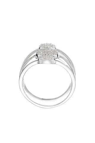 Bague Trio scintillants  Or blanc et diamants