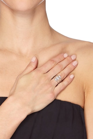Bague Trio scintillants  Or blanc et diamants