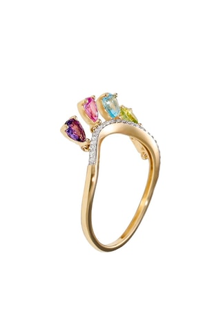 Bague Leewane - Or jaune, diamants, saphir, améthyste, péridot, citrine et topaze