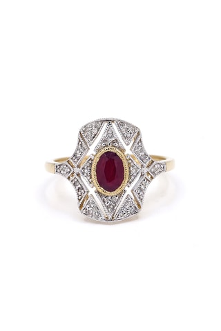 Bague Féerique - Or jaune, diamants et rubis