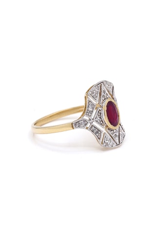 Bague Féerique - Or jaune, diamants et rubis