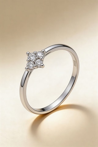 Bague Délicate - Or blanc et diamants