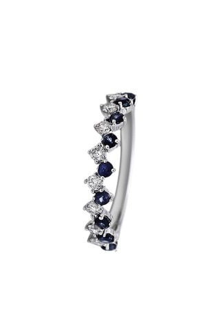 Bague Charme Céleste - Or blanc, diamants et saphirs 