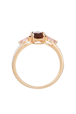 Bague - Or rose, diamants, saphirs et rhodolite