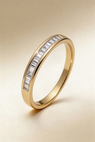 Alliance Baguette - Or jaune et diamants 