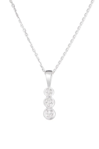 Pendentif Mini trilogy - Or blanc et diamants