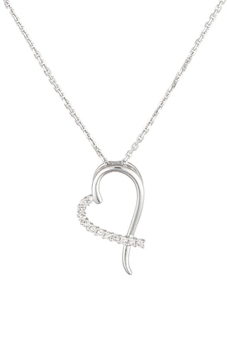 Pendentif Tender Heart  -  Or blanc et diamants