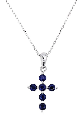 Pendentif Kyra Or blanc et saphirs