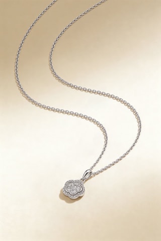 Pendentif Blair - Or blanc et diamants