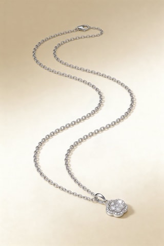 Pendentif Blair - Or blanc et diamants