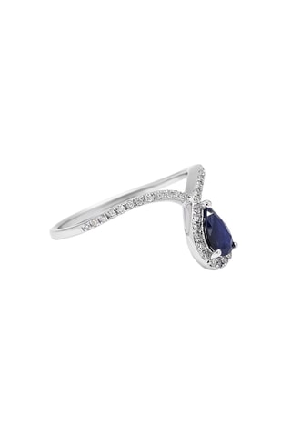 Bague Vienna - Or blanc, diamants et saphir