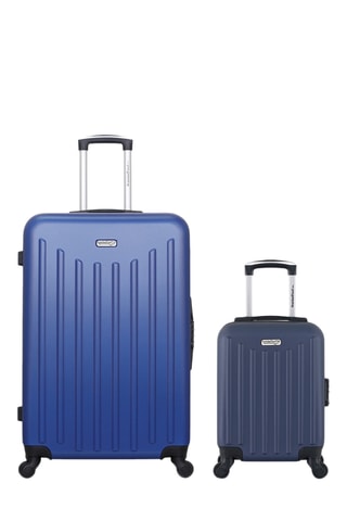 Valise XXS et valise grand volume Brooklyn (XXS/L) - 46/75 cm - Bleu marine