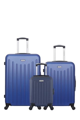 Set de 3 valises Brooklyn (XXS/M/L) - 46/66/75 cm - Bleu marine