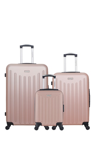 Set de 3 valises Brooklyn (XXS/M/L) - 46/65/75 cm - Doré rose