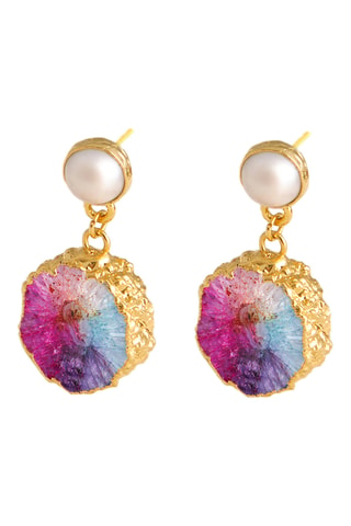Boucles d'oreilles - Perles de culture et tourmalines