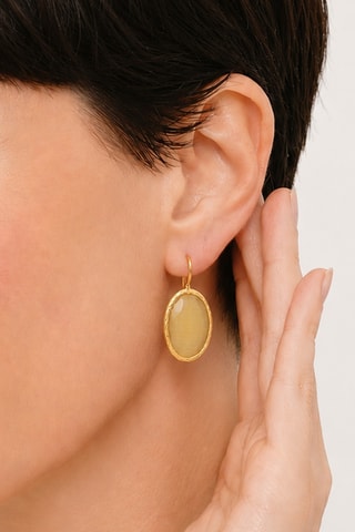Boucles d'oreilles - Plaqué or jaune et agates