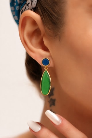 Boucles d'oreilles - Plaqué or jaune et œils-de-chat