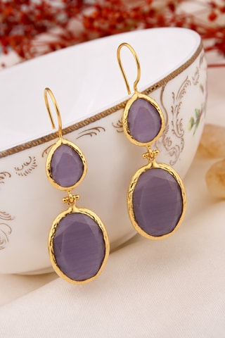 Boucles d'oreilles - Plaqué or jaune et œils-de-chat