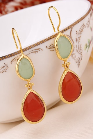 Boucles d'oreilles - Plaqué or jaune et œils-de-chat