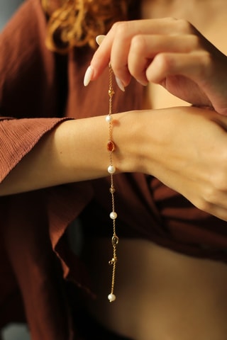 Bracelet - Perles de culture et zircons