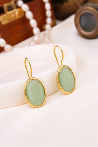 Boucles d'oreilles - Plaqué or jaune et amazonites