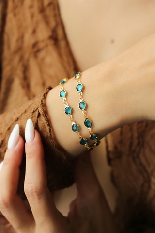Bracelet 2 rangs - Bleu